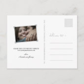 Stijlvol kalligrafiescript sparen Onze Datum Foto Aankondigingskaart (Achterkant)