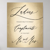 Stijlvol kalligrafiescript voor dames in badkamer poster (Voorkant)