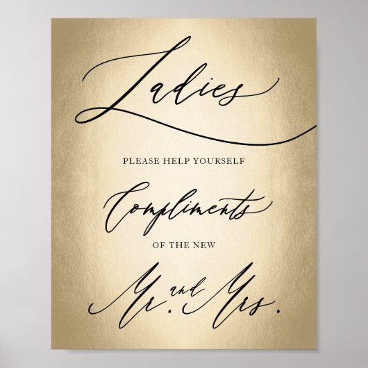 Stijlvol kalligrafiescript voor dames in badkamer poster (Voorkant)