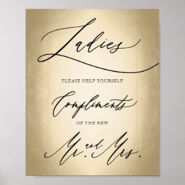 Stijlvol kalligrafiescript voor dames in badkamer poster