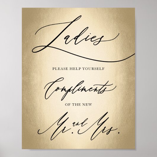 Stijlvol kalligrafiescript voor dames in badkamer poster (Voorkant)