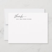 Stijlvol kalligrafiescript zwart-wit Dank u Notitiekaartje (Voorkant)