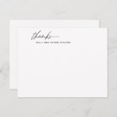 Stijlvol kalligrafiescript zwart-wit Dank u Notitiekaartje (Voorkant / Achterkant)