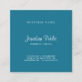 Stijlvol kalligrafietekst Turquoise Color Trendy Vierkante Visitekaartje (Voorkant)