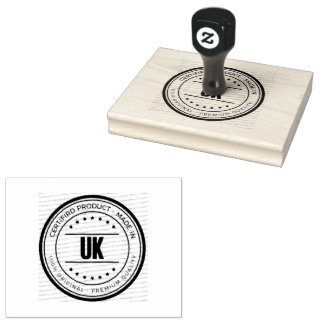 Stijlvol kantoor VK Logo Tekst Houten Handvat Zwar Rubberstempel