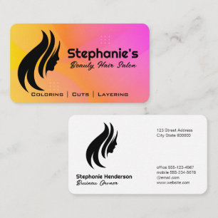 Stijlvol Kapsalon Logo Kleurrijke Achtergrond Visitekaartje