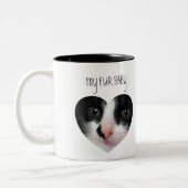 Stijlvol | Kat | Hart Photo Two-Tone Koffee Tweekleurige Koffiemok (Links)