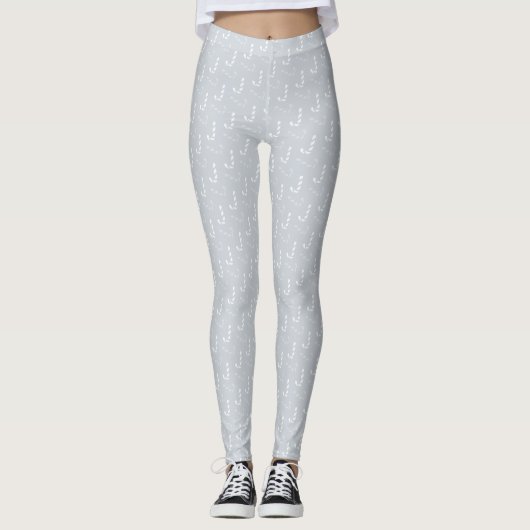 Stijlvol Kerst Candy Canes Patroon Leggings (Voorkant)