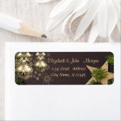 Stijlvol, kerstballen, Snowflakes, Gold Star Etiket (Insitu)