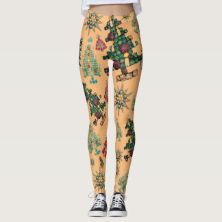 Stijlvol kerstboom juweel patroon leggings