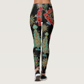 Stijlvol kerstboomgaard Jewel Pattern Black Leggings (Achterkant)