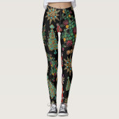 Stijlvol kerstboomgaard Jewel Pattern Black Leggings (Voorkant)