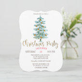 Stijlvol kerstboomkerstgezelschap kaart (Staand voorkant)