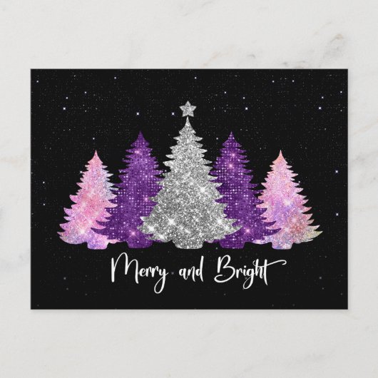 Stijlvol kerstboommonogram briefkaart (Voorkant)