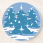 Stijlvol kerstcadeautje met blauw Onderzetter met  (Voorkant)