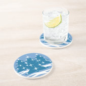 Stijlvol kerstcadeautje met blauw Onderzetter met  (Zijkant)