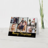 Stijlvol kerstfeest 5 Foto Echte Collage Folie Feestdagenkaart (Voorkant)