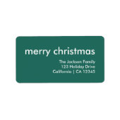 Stijlvol kerstfeest | Eenvoudig groen retouradres Etiket (Voorkant)