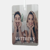 Stijlvol kerstfeest | Minimale fun Couple-foto Metalen Ornament (Voorkant links)