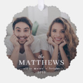 Stijlvol kerstfeest | Minimale fun Couple-foto Ornament Kaart (Voorkant)