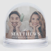 Stijlvol kerstfeest | Minimale fun Couple-foto Sneeuwbol (Voorkant)