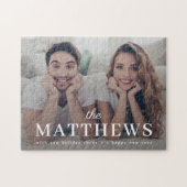 Stijlvol kerstfeest | Minimale naam Fun Couple-fot Legpuzzel (Horizontaal)