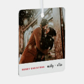 Stijlvol kerstfeest | Modern Trendy Couple Photo M Metalen Ornament (Voorkant Rechts)