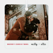 Stijlvol kerstfeest | Modern Trendy Couple Photo M Metalen Ornament (Achterkant)