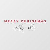 Stijlvol kerstfeest | Modern Trendy Red en White Raamsticker (Vel)
