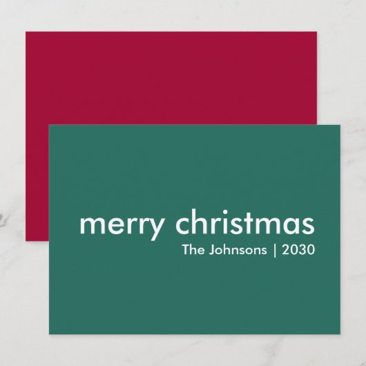 Stijlvol kerstfeest | Moderne eenvoudige minimalis Feestdagenkaart (Voorkant / Achterkant)