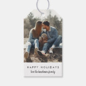 Stijlvol kerstfeest | Moderne minimale foto van Tr Cadeaulabel (Voorkant)