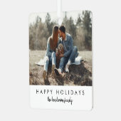 Stijlvol kerstfeest | Moderne minimale foto van Tr Metalen Ornament (Voorkant links)