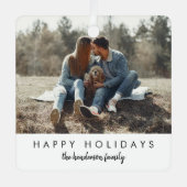 Stijlvol kerstfeest | Moderne minimale foto van Tr Metalen Ornament (Voorkant)