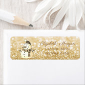 Stijlvol kerstfeest, Snowman, Glittery Etiket (Insitu)