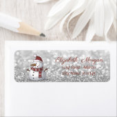Stijlvol kerstfeest, Snowman, Glittery Etiket (Insitu)