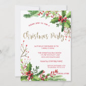 Stijlvol Kerstfeest van Stylish Holly Berries Comp Kaart (Voorkant)
