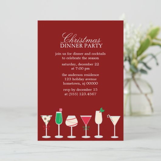 Stijlvol kerstfeestje kaart (Staand voorkant)