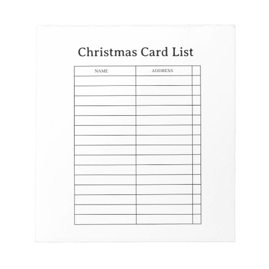Stijlvol Kerstlijst Notitieblok (Voorkant)