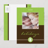 STIJLVOL KERSTMIS BRIEFKAART :: stripedstitch 6P (Voorkant / Achterkant)