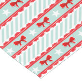 Stijlvol Kerstmis Rood Mint Wit Patroon Korte Tafelloper (Hoek)