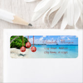 Stijlvol, Kerstmis, strand, kerstballen Etiket (Insitu)