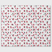 Stijlvol kerstpatroon van rood, zwart, wit cadeaupapier (Vlak)