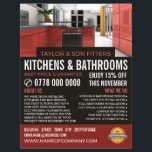 Stijlvol keukenontwerp, keuken- en badkamer Fitter Flyer<br><div class="desc">Stylish Kitchen Design,  Kitchen & Bathroom Fitter Company Adverteren Flyer door de winkel van het Visitekaartje.</div>