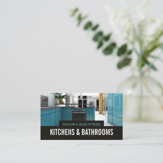 Stijlvol keukenontwerp, keuken- en badkamer Fitter Visitekaartje (Staand voorkant)