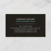 Stijlvol keukenontwerp, keuken- en badkamer Fitter Visitekaartje (Achterkant)