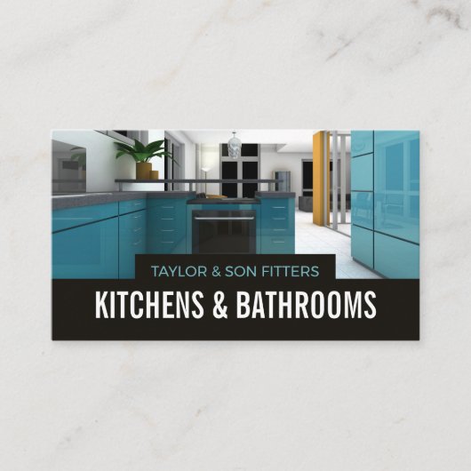 Stijlvol keukenontwerp, keuken- en badkamer Fitter Visitekaartje (Voorkant)