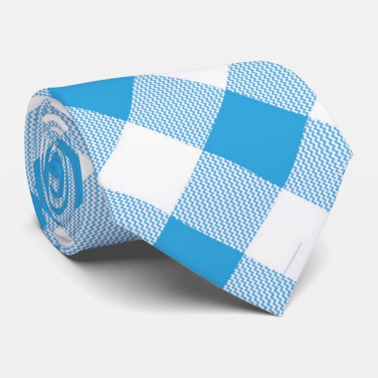 Stijlvol klassiek blauw geplakt gingham patroon stropdas (Opgerold)