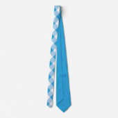 Stijlvol Klassiek Blauw Geruit Gingham Patroon Stropdas (Achterkant)