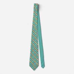 Stijlvol klassiek Blauwgroen gouden plakpatroon Stropdas