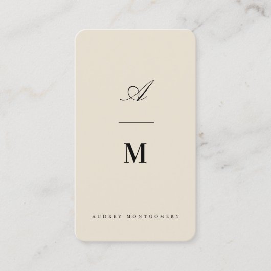 Stijlvol klassiek dubbel monogram modern minimalis visitekaartje (Voorkant)